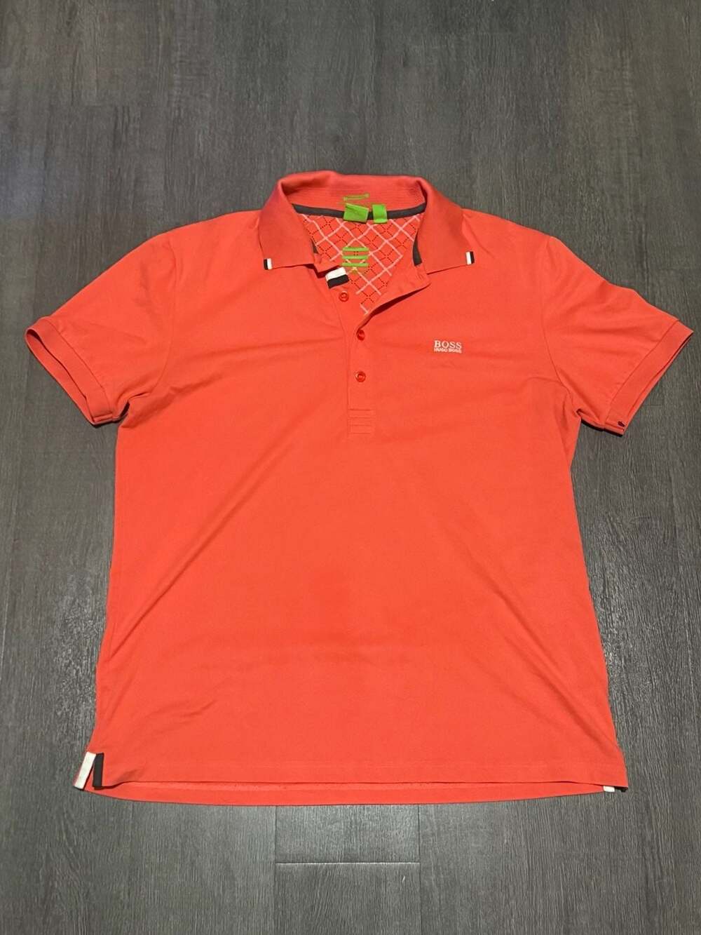 HUGO BOSS Men's Orange Moisture Manager Short Sleeve Polo Shirt